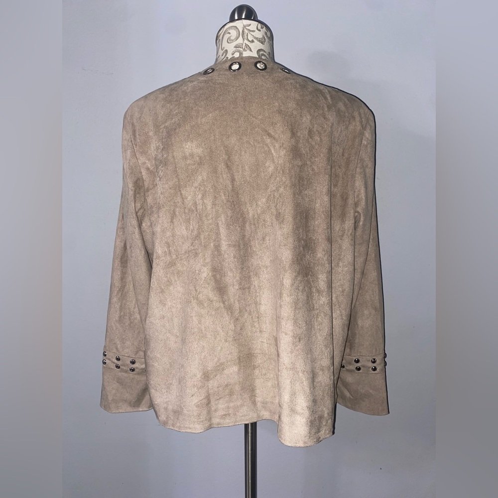 MING WANG Faux Leather Jacket Size Large.          #7 - Picture 3 of 6
